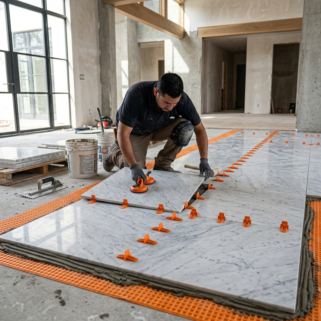 Custom tile installation detail
